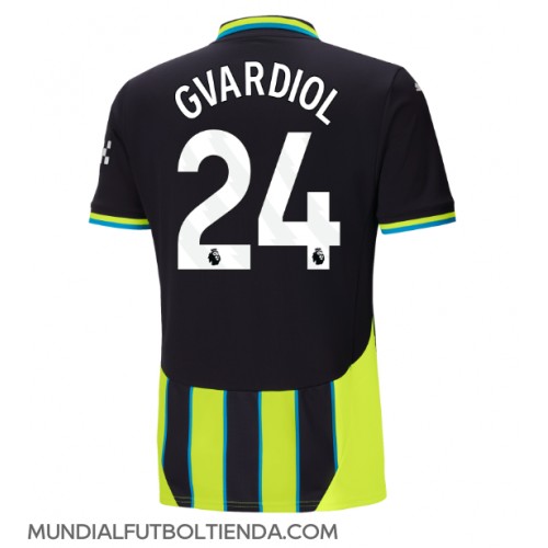 Camiseta Manchester City Josko Gvardiol #24 Segunda Equipación Replica 2024-25 mangas cortas